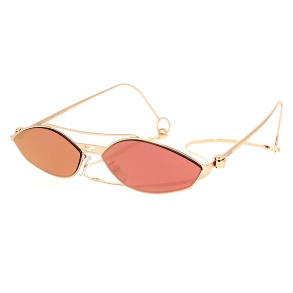 NEW FENDI WOMEN SUNGLASSES, GOLD ORANGE WOMEN EYEWEAR FENDI - Picture 2 of 4